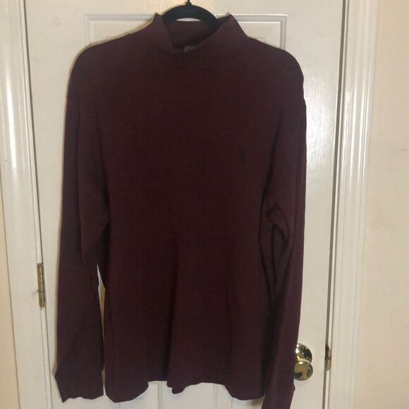 Polo By Ralph Lauren Men's Burgundy Long Sleeves Jersey Size Large EUC - Picture 1 of 3